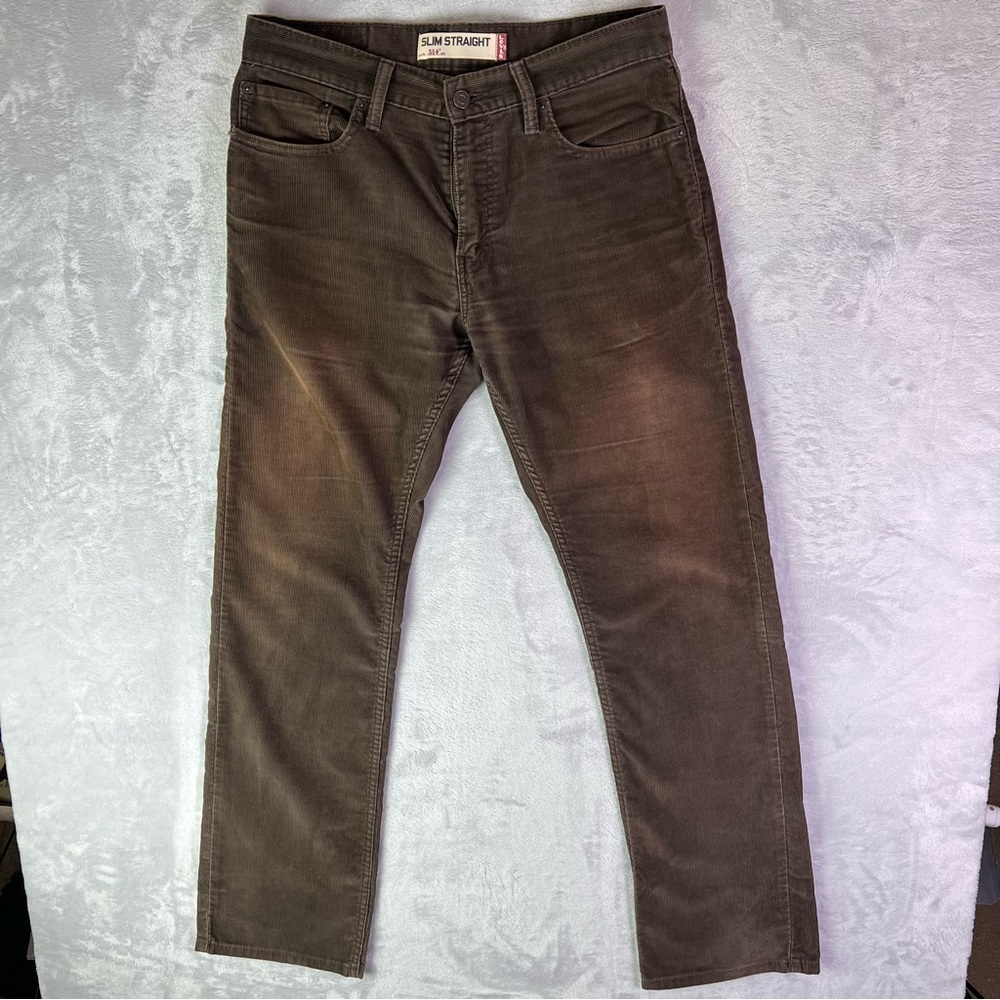 Levis 514 Corduroy Brown Slim Straight Men's 32 x 32 Workwear Distressed